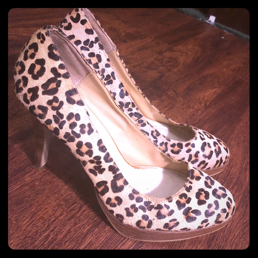 Pony Hair Leopard Print Heels by Bakers Jacinda